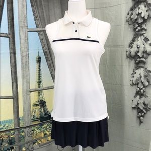 Izod Lacoste White Sleeveless Polo Top Size 0